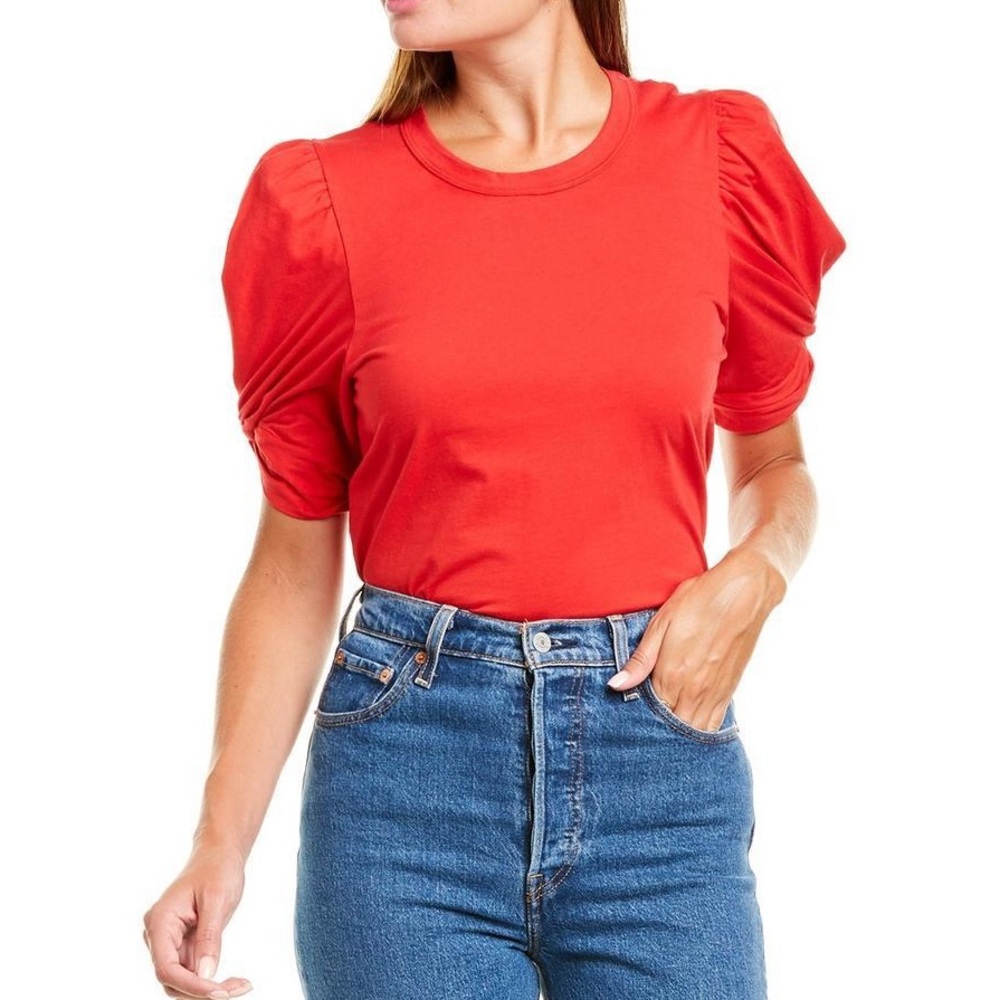 A.L.C. Red Puff Sleeve Top